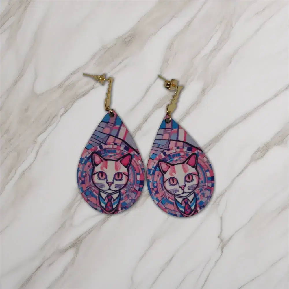 Pendientes originales Gato Klimt 01