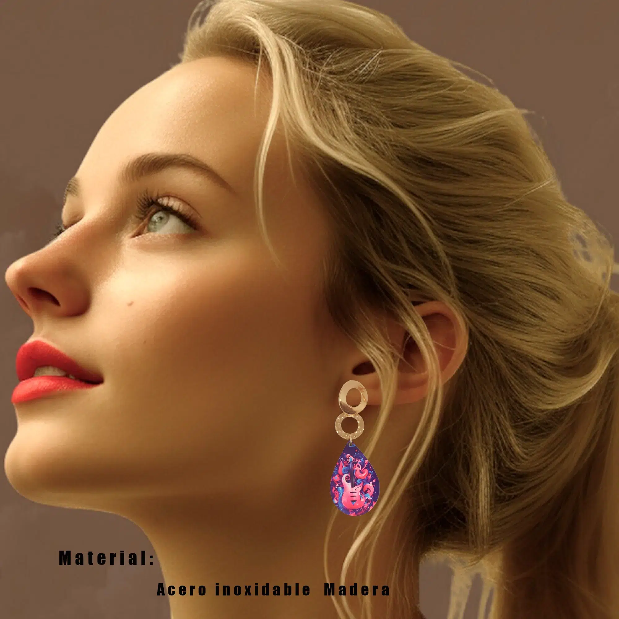 pendientes originales Love music 01