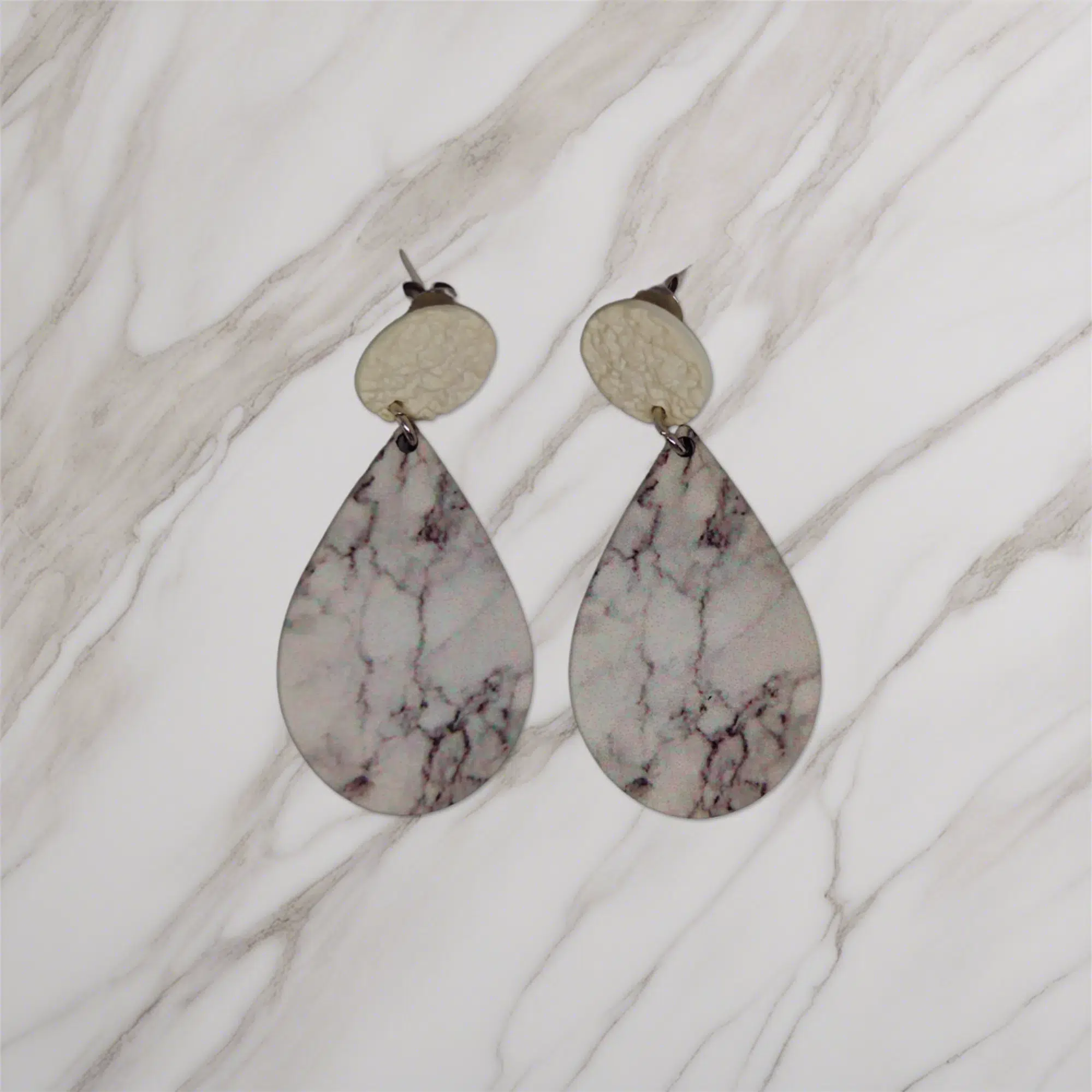 pendientes originales Marbre blanc