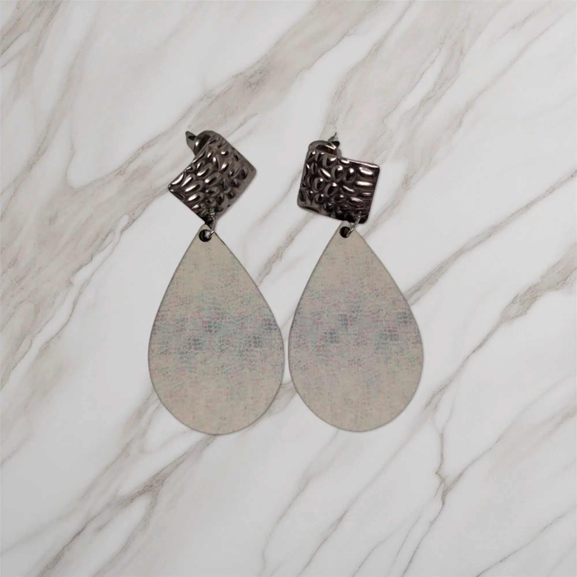 pendientes originales Serpent blanc
