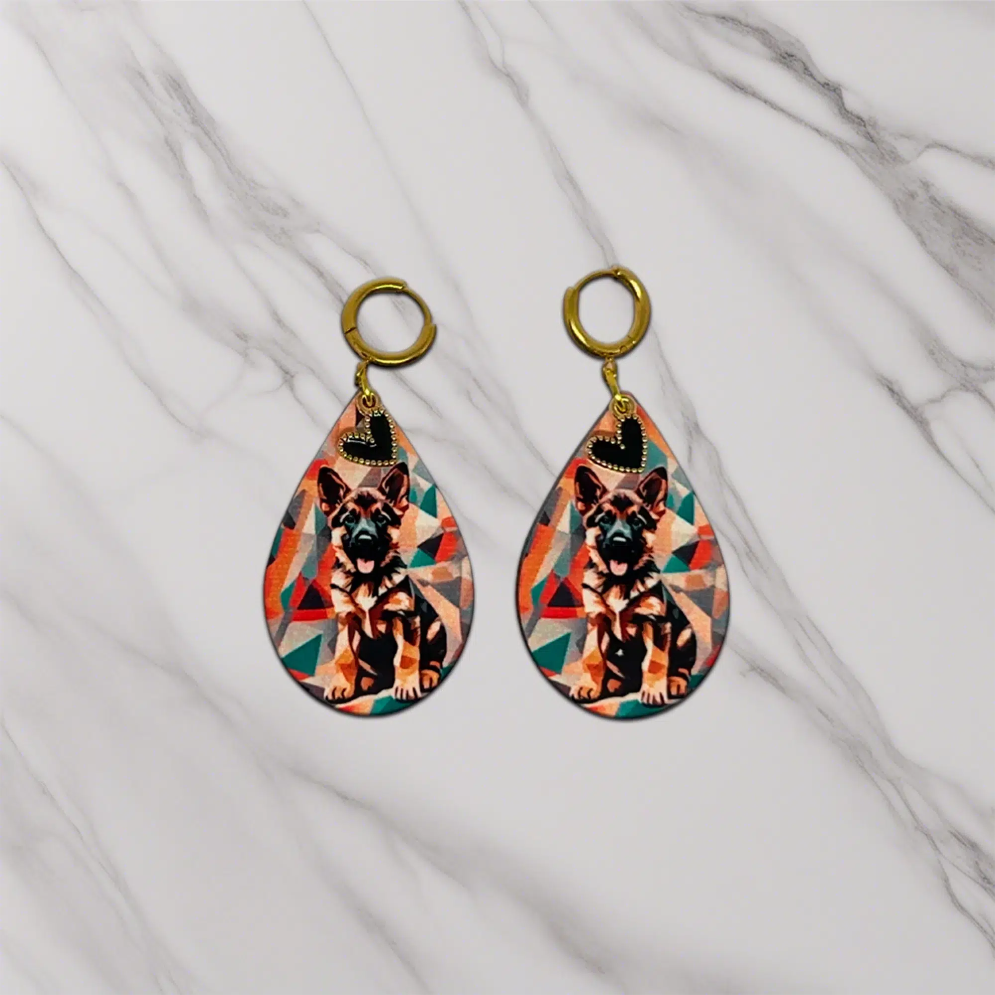pendientes originales Pastor alemán 02