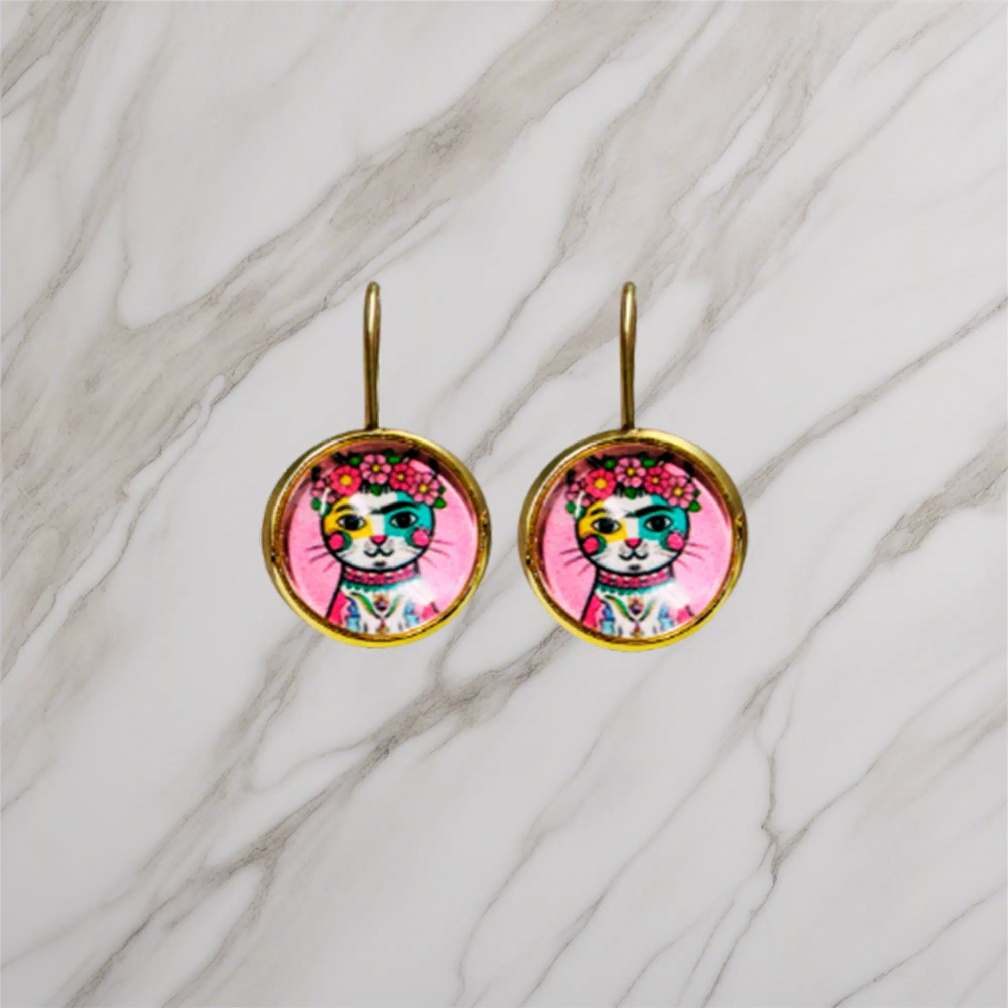 pendientes originales Gato Frida