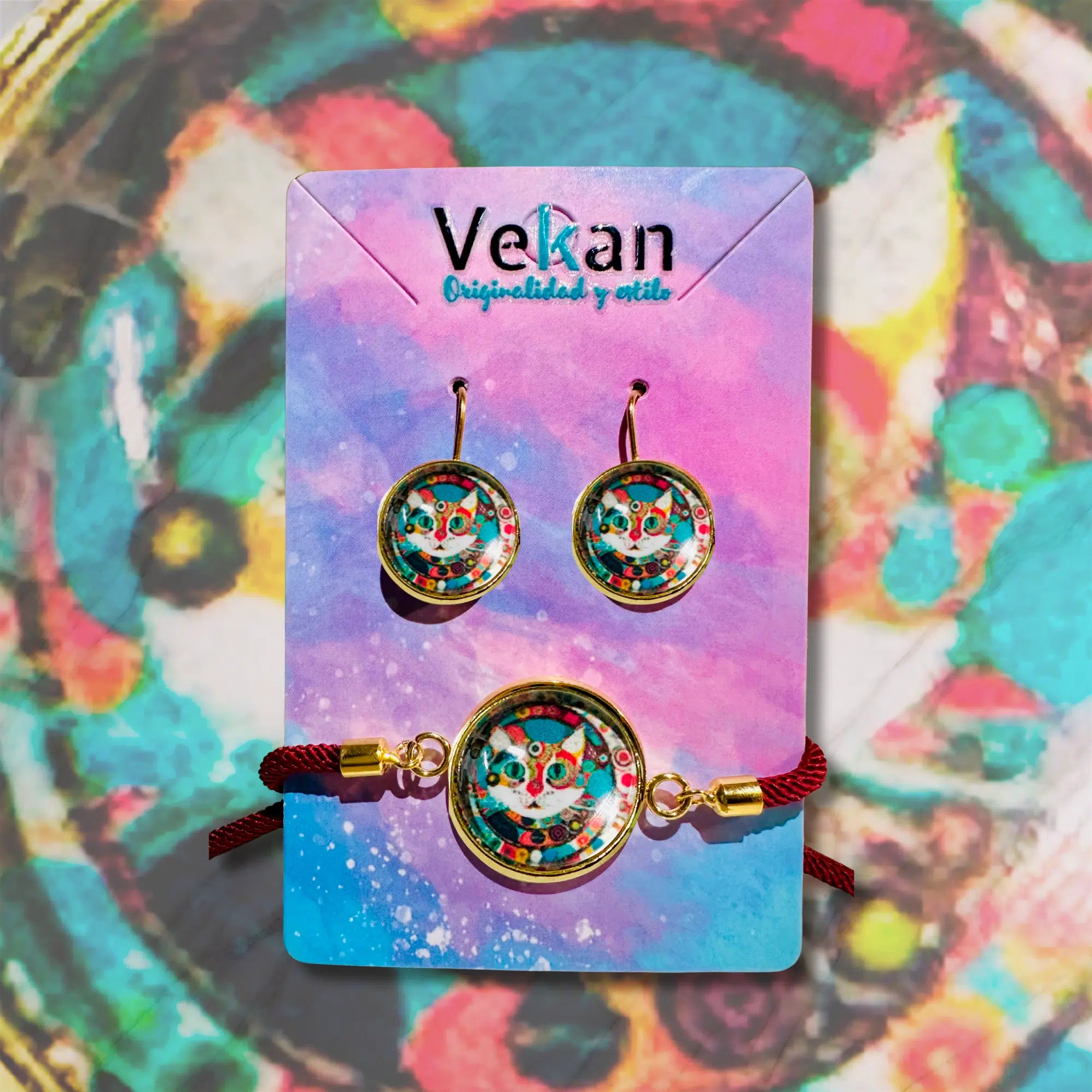 conjuntos originales Pendiente y pulsera Gato Desigual